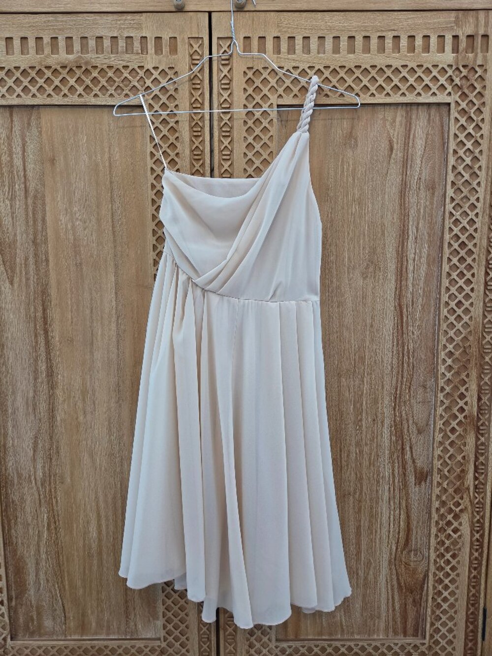 H&M One-Shoulder Blush Dresh Size 8